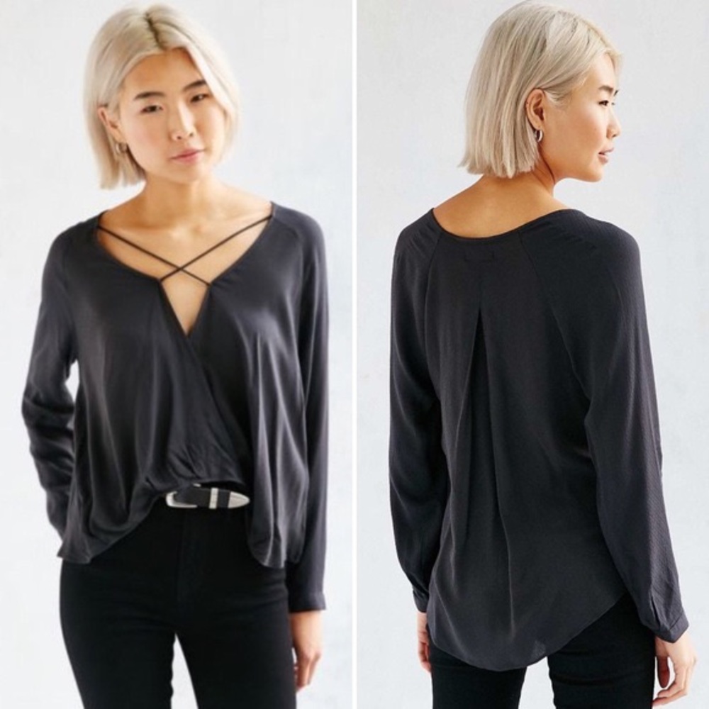 UO Mayfair Plunge Surplice Top